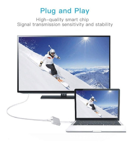 Cabo Adaptador Projetor E Pc Usb 3.1 Tipo C Para Vga N05