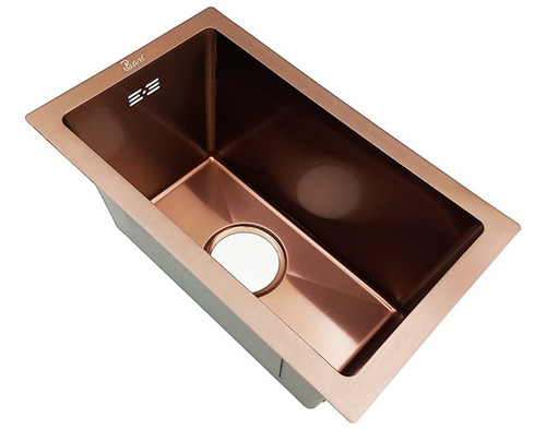 Fregadero Lavacopas Una Tina Bajo Tope Acero Inox Rose Gold