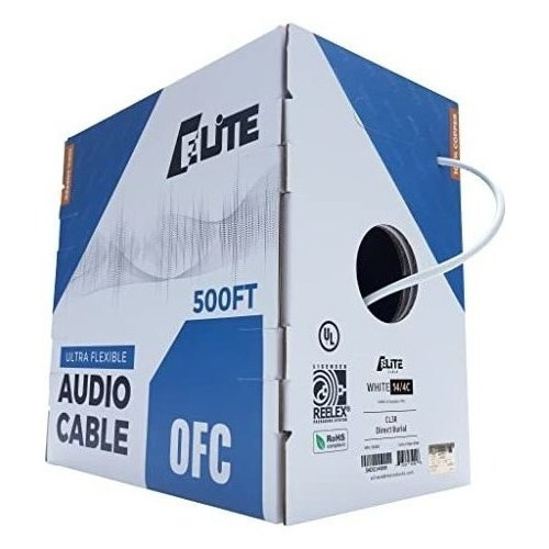Cable De Altavoz De Audio 14/4, 14awg/4 Conductores, Certifi