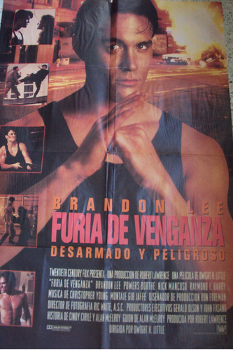 Afiche De Cine Original Furia De Venganza -  Brandon Lee