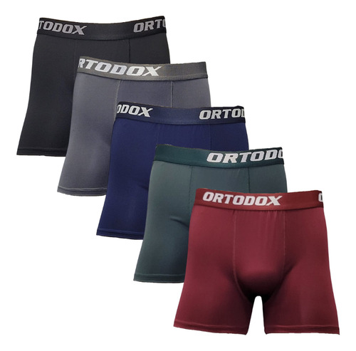 Kit 5 Cueca Boxer Microfibra Plus Size Ortodox