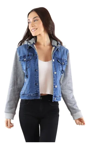 Chamarra de mezclilla con gorro sale