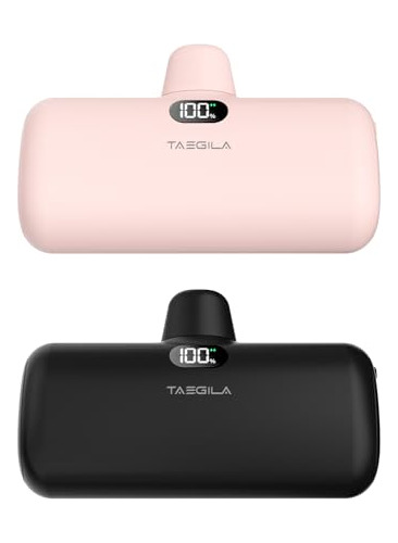 Taegila Black+pink Small Portable Charger iPhone 5000mah Wit