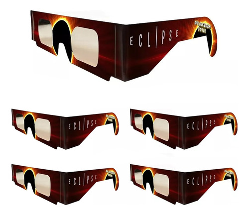 Gafas Para Eclipse Con Certificación Iso Y Ce, 5 Piezas
