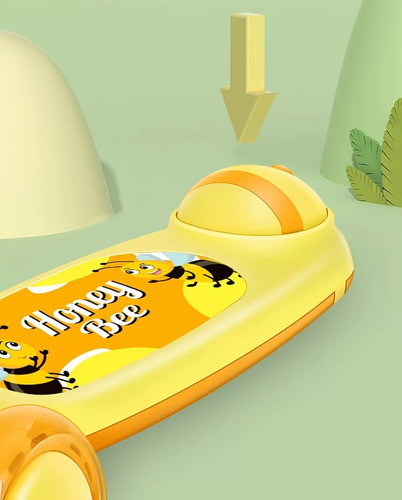 Patín Del Diablo Scooter Led Para Niña Niño 3 Ruedas Abejas Amarillo