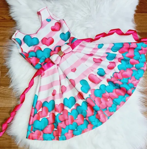 Vestido Infantil Menina Rodado Cora o Ano Novo Festa R 74
