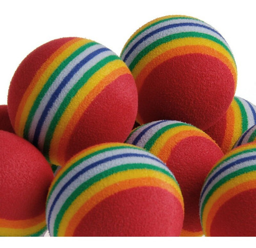 Imagen 5 de 5 de 6 Pelotas Eva - Foami - Arcoiris Juguete Para Gatos