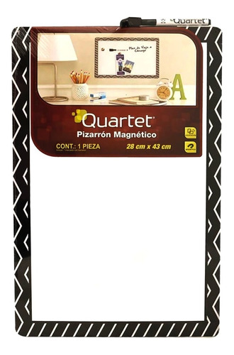Pizarron Quartet Estampado Magnético 28cm X 43 Cm + Marcador