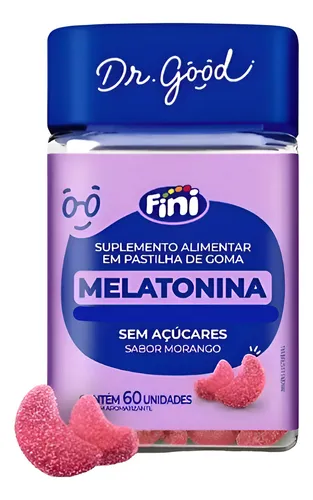 Melatonina Em Gomas Sabor Morango 60 Gomas - Fini Dr Good