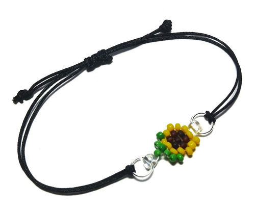 Pulsera Girasol Miniatura Chaquira Regalo Bonito Artesanal