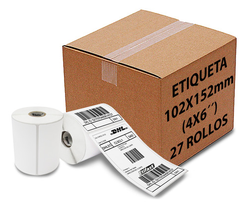 27 Rollos Etiqueta 102x152 Mm Transferencia 500 Pzas C/u C1 