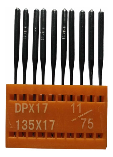 100 Agujas Dpx17 Para Máquina Industrial Doble Arrastre #75