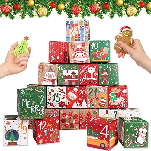 24 Cajas De Adviento Diy Navidad De 2023, Calendario De...