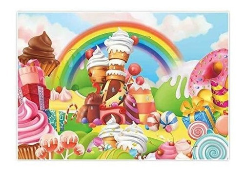 82 X 59 Lollipop Candyland Telón De Fondo Dulce Carica...