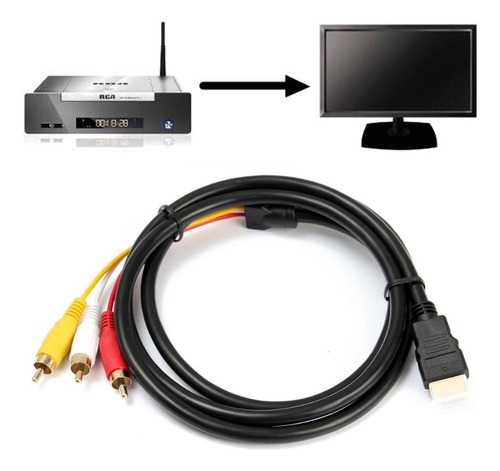 Cable Av De Audio Y Vídeo De 1080p De 5 Pies, Hdmi Macho A 3