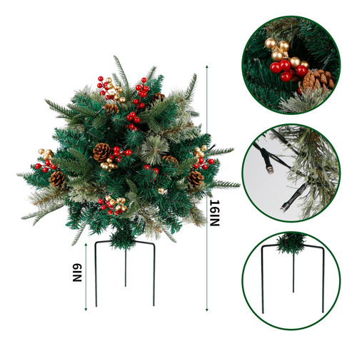 Glintoper Relleno De Urna Artificial Iluminado, Pinos De Nav