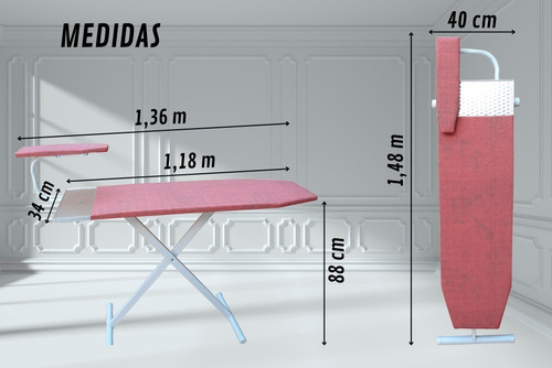 Imagen 3 de 10 de Tabla Planchar Reforzada Manguero + Aromatizante - Disentino