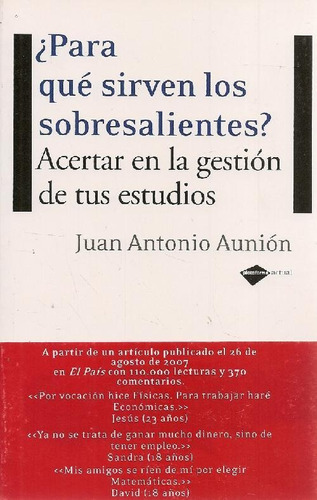 Libro ¿para Qué Sirven Los Sobresalientes? Acertar En La Ges