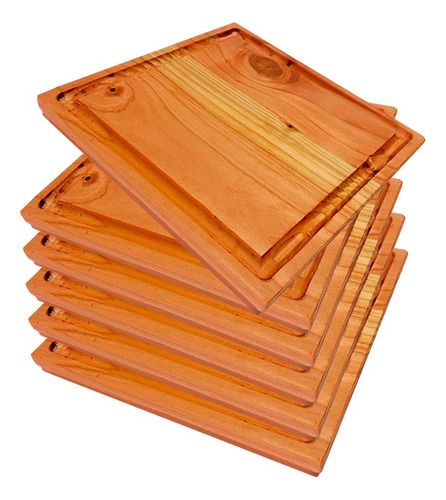 Pack 12 Platos Rusticos Madera Parrilleros, Asado, Picoteo