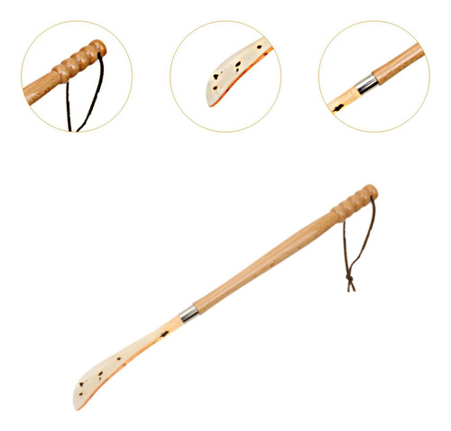 Calzador De Madera Con Mango Largo Y Asistencia Para El