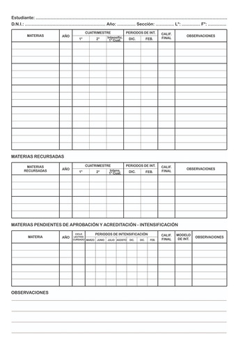Registro Anual De Calificaciones Pcia. Bs. As.