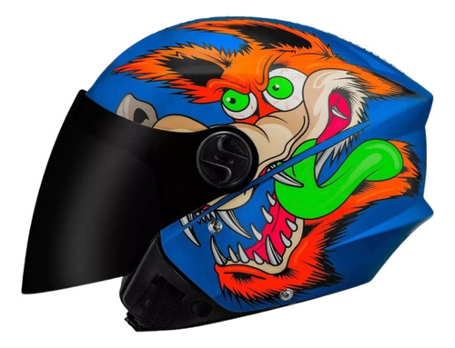 Capacete Aberto New Liberty 3 Coyote Pro Tork Fosco Vis Fumê Azul Coyote 58/m