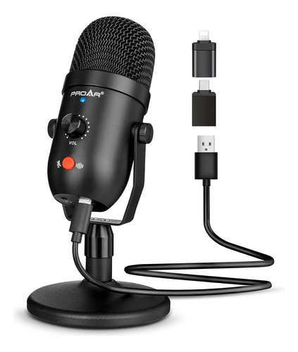 Microfono De Podcast Para Telefono/pad/ps4, Grabacion Por...