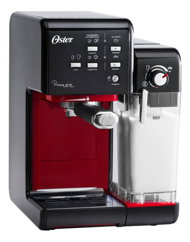 Cafeteira Expresso  Oster Primalatte Preta e Vermeleha 220v Bvstem6701b