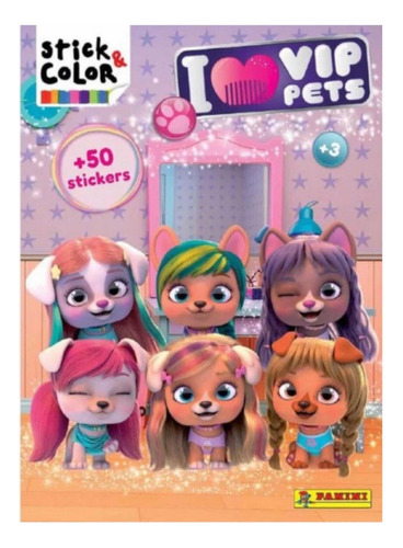 I Love Vip Pets Stick & Color Libro De Pegatinas