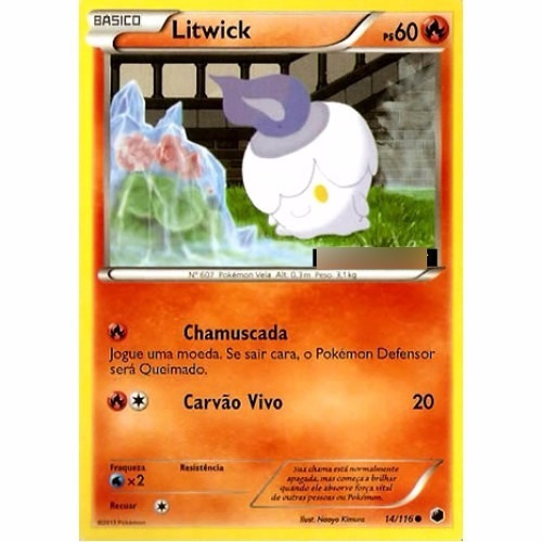 Litwick - Pokémon Fogo Comum - 14/116 - Pokemon Card Game