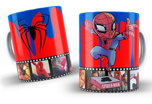 Taza Hombre Araña Dibujo Y Araña.  11 Oz.