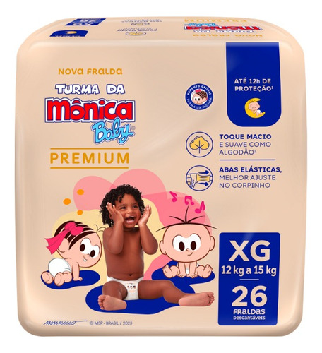 Fralda Turma Da Mônica Baby Premium Econômica Xg - 26 Unid Gênero Sem Gênero Tamanho Extra Grande (xg)