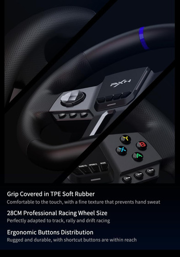 Volante De Carreras Para Juegos Pxn V9 Gen2 Con Pedales Y De