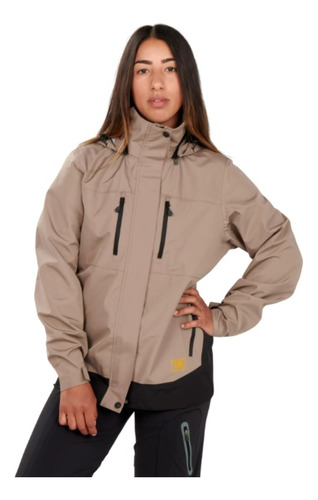 Chaqueta Impermeable Rompevientos Para Dama Con Capucha