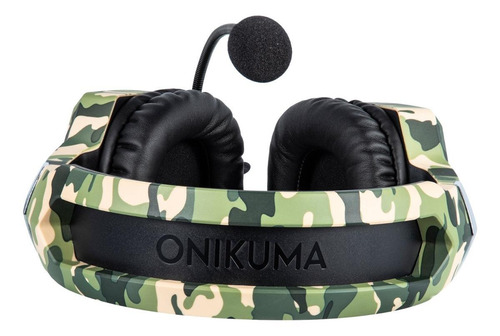Audífonos gamer Onikuma K8 camouflage green y rgb light