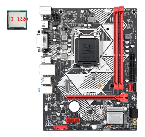 Placa Base De Escritorio B75-h+i3-3220 Cpu Lga 1155 Usb 3.0