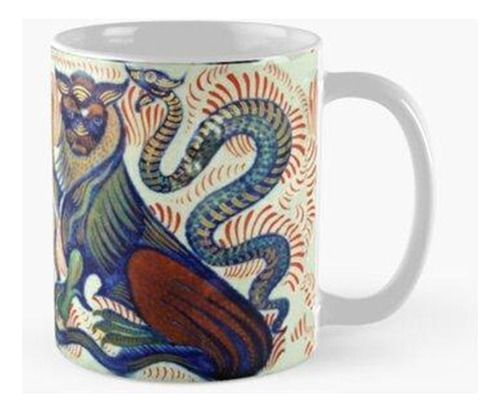 Taza León Y Serpiente Art Nouveau Animales Calidad Premium