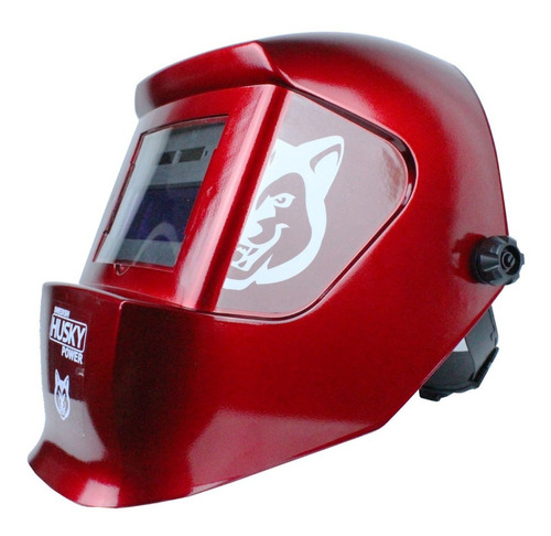 Careta Electrónica Para Soldar Husky Hkc25 Roja Color Rojo