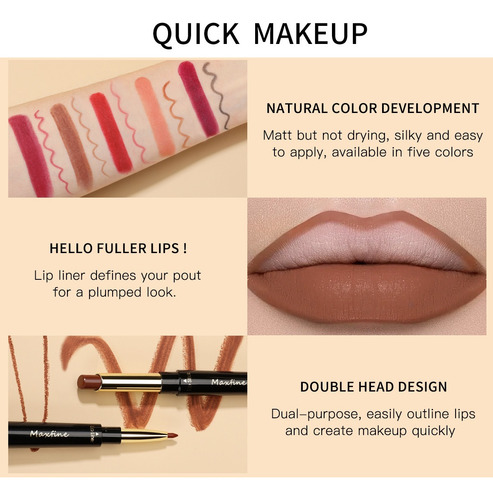 Barra De Labios Antiadherente 2 En 1 Lipstick Lip Liner