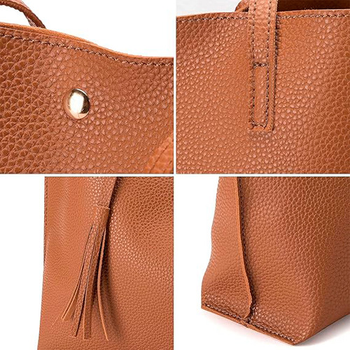 Bolso Cartera De Lujo De Mano Y Hombro Color Marrón Diseño Elegante Y Versátil Material De Piel Sintética De Alta Calidad Amplia Capacidad Con Múltiples Compartimentos Otec