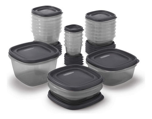 Rubbermaid Easyfindlids Contenedores De Almacenamiento D. Color Gris