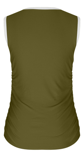 Camiseta Sin Mangas De Verano En Bloques De Color Liso N Par