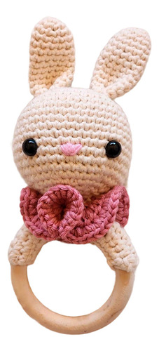 Sonajero Para Bebés, Tejido En Crochet Con Aro - Conejitos