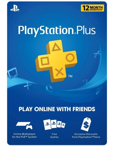 Psn Plus Código 1 Un Año Playstation Ps3, Ps4, Ps Vita