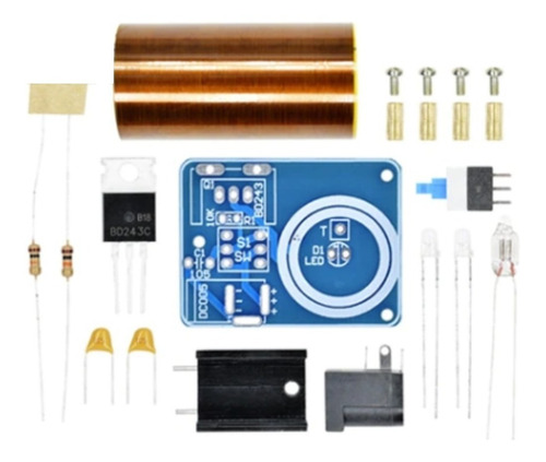 Imagen 5 de 5 de Mini Bobina De Tesla Armada + Fuente Poder 12v 1a