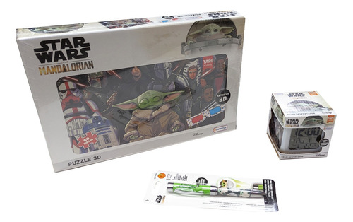 Star Wars Mandalorian Puzzle Despertador Lapicera Baby Yoda
