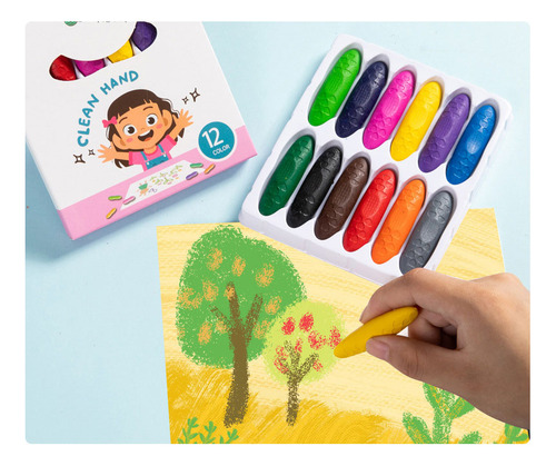Los Crayones De Maní Para Niños Son Seguros, Inodoros, No Tóxicos, No Ensucian Las Manos, 24 Colores, Marca Angel