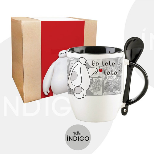 Mug Ceramica Baymax + Cuchara + Empaque Personalizado