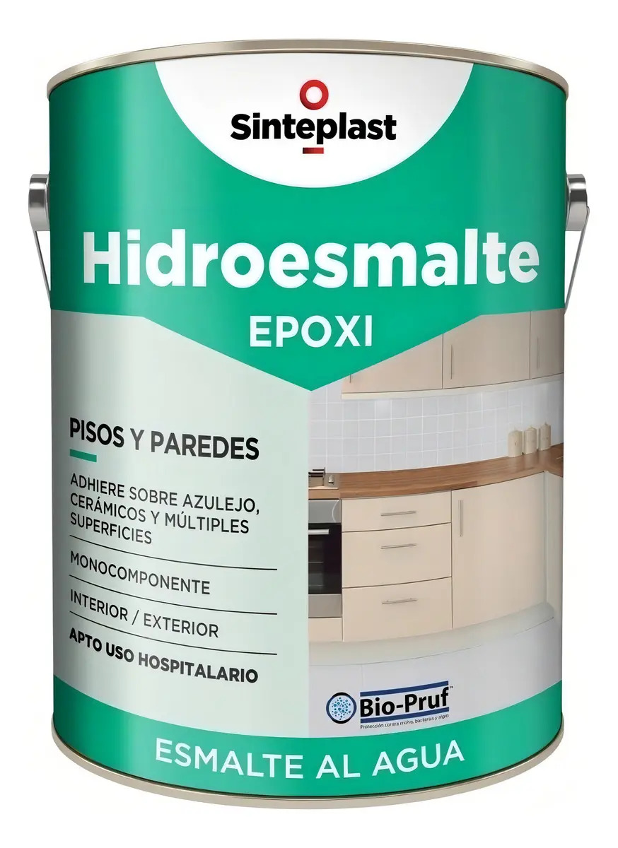 Hidroesmalte Epoxi Pared Y Piso 4 Lt Sinteplast Acabado Satinado Color Gris
