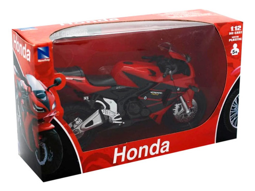 Honda Cbr 600r Motocicleta Rojo New Ray Escala 1/12